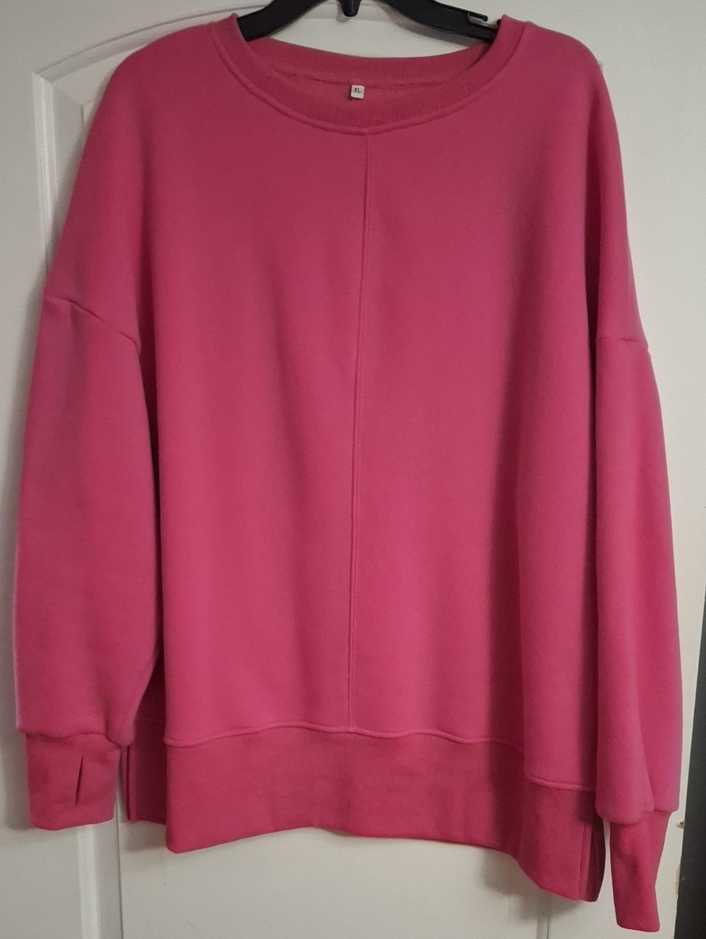 Pink Women's Oversized Crewneck Sweater